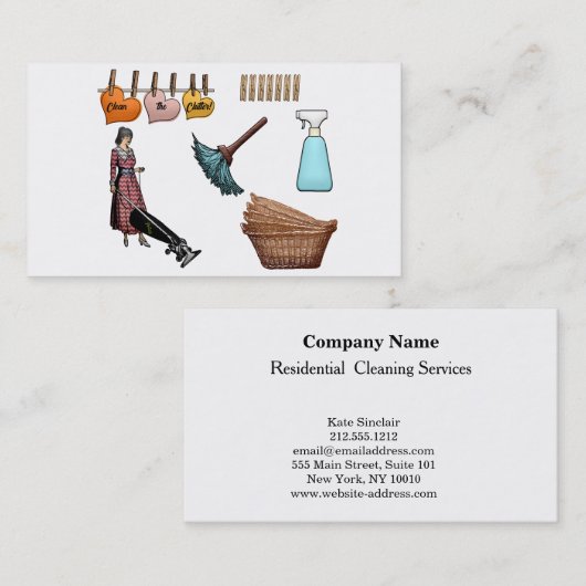 Moderner Beruflicher Reinigungsservice Visitenkarte (Vorne/Hinten)