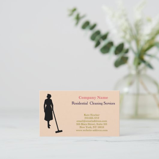 Moderner Beruflicher Reinigungsservice Visitenkarte (Stehend Vorderseite)