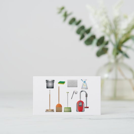 Moderner Beruflicher Reinigungsservice Visitenkarte (Stehend Vorderseite)