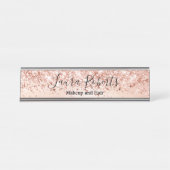Moderner Beruflicher Rosa Glitzer Schreibtischnamensplakette (Vorderseite )