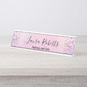 Moderner Beruflicher Rosatinpfeiler Glitzer Des De Schreibtischnamensplakette (Vorderseite )