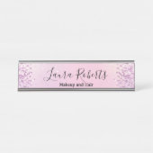 Moderner Beruflicher Rosatinpfeiler Glitzer Des De Schreibtischnamensplakette (Vorderseite )