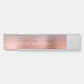 Moderner Beruflicher Rose Gold Silver Glitzer Türschild (Vorderseite )