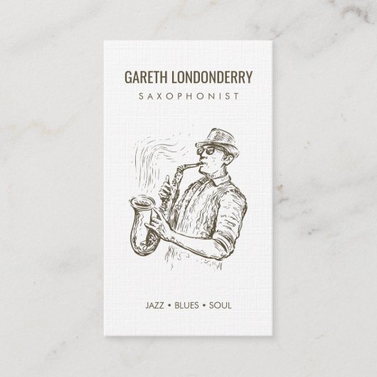 moderner beruflicher Saxophonist-Musiker qr Visitenkarte (Vorderseite)