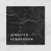 Moderner beruflicher, schlichter schwarzer Marmor Quadratische Visitenkarte (Vorderseite)
