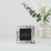 Moderner beruflicher, schwarz-grauer Marmor und Go Quadratische Visitenkarte (Stehend Vorderseite)