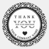 Moderner Beruflicher Schwarz-weißer Aufkleber (Vorderseite)