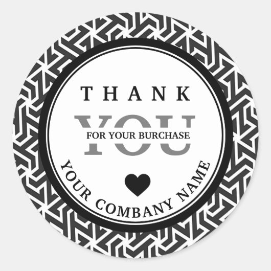 Moderner Beruflicher Schwarz-weißer Aufkleber (Vorderseite)