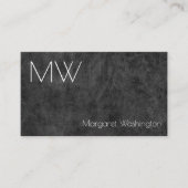 Moderner Beruflicher Schwarzer Leder-Minimal Visitenkarte (Vorderseite)