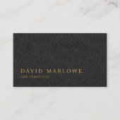 Moderner Beruflicher schwarzer Ledereffekt Visitenkarte (Vorderseite)