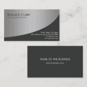 Moderner Beruflicher schwarzer Silbermetall Visitenkarte (Vorne/Hinten)