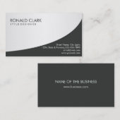 Moderner Beruflicher schwarzer Silbermetall Visitenkarte (Vorne/Hinten)