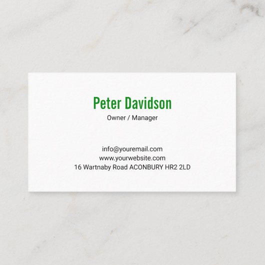 Moderner Beruflicher Service für Grüne und Weiße R Visitenkarte (Rückseite)