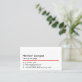 Moderner Beruflicher Sleek Black Line Minimal Visitenkarte (Stehend Vorderseite)