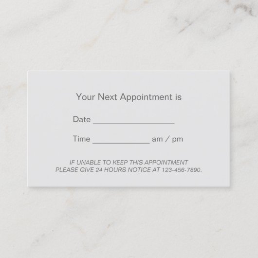 Moderner Beruflicher Zahnarztberuf Terminkarte (Rückseite)