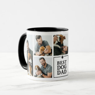 Moderner Best Dog Dad 7-Foto-Collage Tasse