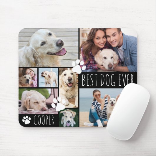 Moderner BEST DOG JE 8 Fotos Personalisiert Mousepad (Mit Mouse)