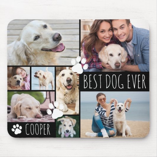 Moderner BEST DOG JE 8 Fotos Personalisiert Mousepad (Vorne)