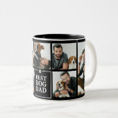 Moderner Best Dog Vater 7-Foto Collage Zwei-Tonen- Zweifarbige Tasse (VorderseiteRechts)