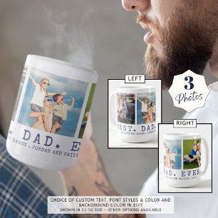 Moderner BEST VATER EVA 3 Fotos Navy Blue Custom Kaffeetasse