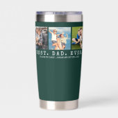 Moderner BEST VATER EVA 3 Fotos Personalisiert grü Thermobecher (Rückseite)