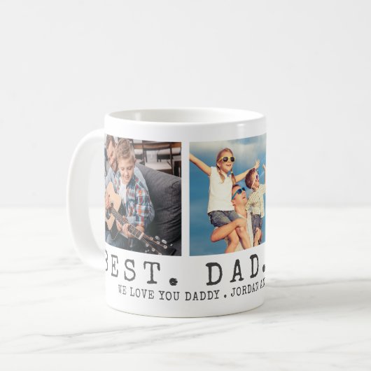 Moderner BEST VATER EVA 3 Fotos Personalisiert Kaffeetasse (Vorderseite Links)