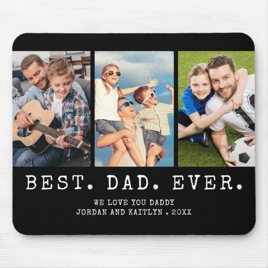 Moderner BEST VATER EVA 3 Fotos Personalisiert Mousepad (Vorne)