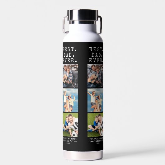 Moderner BEST VATER EVA 3 Fotos Personalisiert Trinkflasche (Vorne)