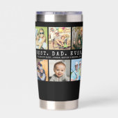 Moderner BEST VATER EVER 12 Fotos Personalisiert Thermobecher (Rückseite)