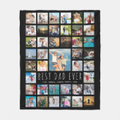 Moderner BEST VATER EVER 41 FotoCollage Black Fleecedecke (Vorderseite)