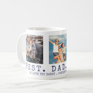 Moderner BEST VATER EVER Foto Personalisiert Blue Kaffeetasse