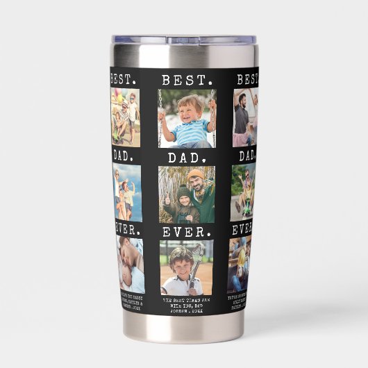 Moderner BEST VATER je 18 Fotos - benutzerdefinier Thermobecher (Rückseite)