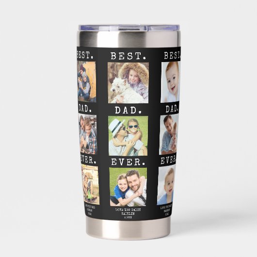 Moderner BEST VATER je 18 Fotos - benutzerdefinier Thermobecher (Vorderseite)