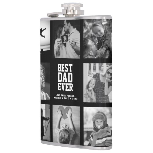 Moderner BEST VATER JE Cool Einzigartiger FotoColl Flachmann (Links)