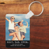 Moderner BEST VATER JE Ein Foto Personalisiert Schlüsselanhänger (Rückseite)