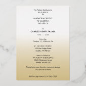 Moderner Bestattungsservice für Minimalistisches F Folieneinladung (Rückseite)