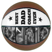 Moderner Bester Dad Coach Ever Cooler Fotocollage Basketball (Vorderseite)