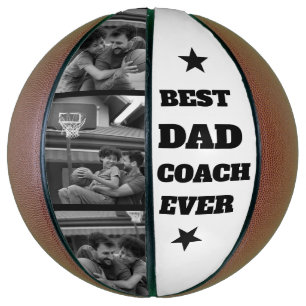Moderner Bester Dad Coach Ever Cooler Fotocollage Basketball
