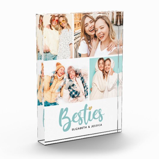 Moderner Bester Freund Foto Collage Block (Links)