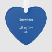 Moderner bester Freund je Valentinstag Blau Ornament (Rückseite)