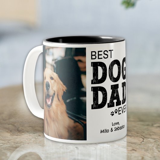 Moderner bester Hunde-Vater je benutzerdefinierter Zweifarbige Tasse