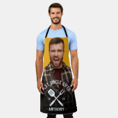 Moderner bester UNCLE je Cooler Name Foto Männer Schürze (Getragen)