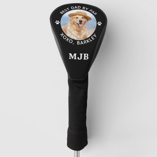 Moderner BESTER VATER BY PAR - Hunde Foto Personal Golf Headcover (Vorderseite)