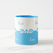 Moderner bester Vater für Türkisblau und Weiß Zweifarbige Tasse (Mittel)