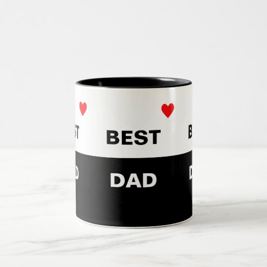 Moderner bester Vater in Schwarz und Weiß Zweifarbige Tasse (Mittel)
