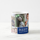 Moderner bester Vater je 10 Foto Collage Blue Kaffeetasse (Mittel)