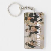 Moderner bester Vater je 3 Foto Collage Hörer nach Schlüsselanhänger (Vorderseite)