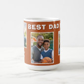 Moderner bester Vater je 3 Foto Collage Vater Kaffeetasse (Mittel)