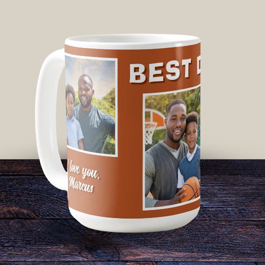 Moderner bester Vater je 3 Foto Collage Vater Kaffeetasse