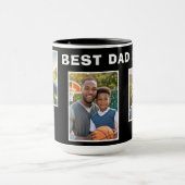 Moderner bester Vater je 3 Foto Collage Vater Tasse (Zentrum)